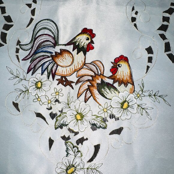 Embroidery Table Runner Farmhouse Country Chicken 54 x 15 in - Picture 2 of 7